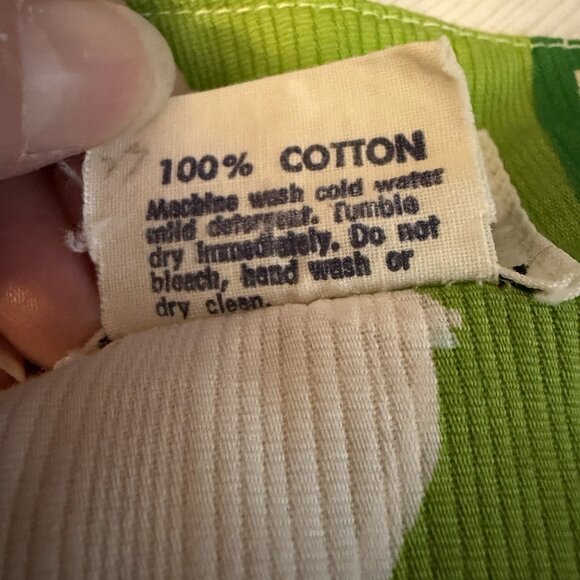 Vintage 70s Malia Honolulu Hawaiian Dress VTG 12 MDN 8 Floral Barkcloth - Picture 6 of 7